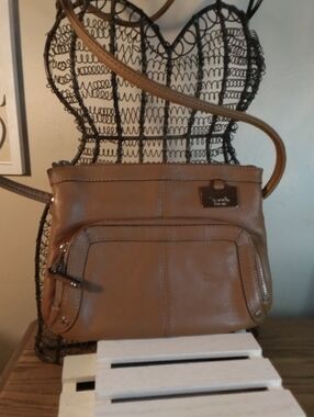 Brown Leatherette Crossbody Bag